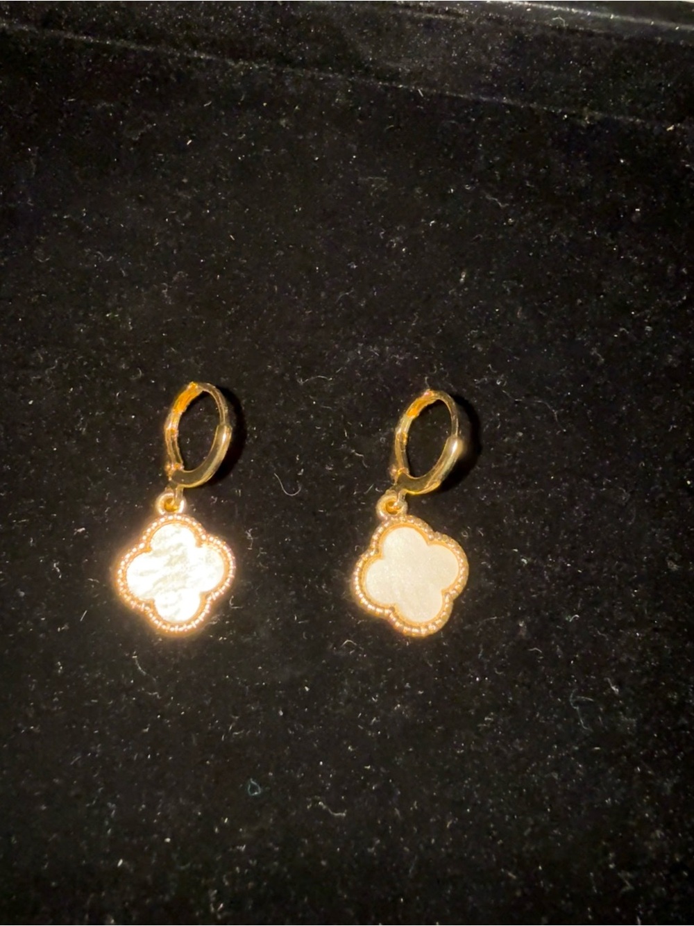 Mother of Pearl Clover Drop Earrings